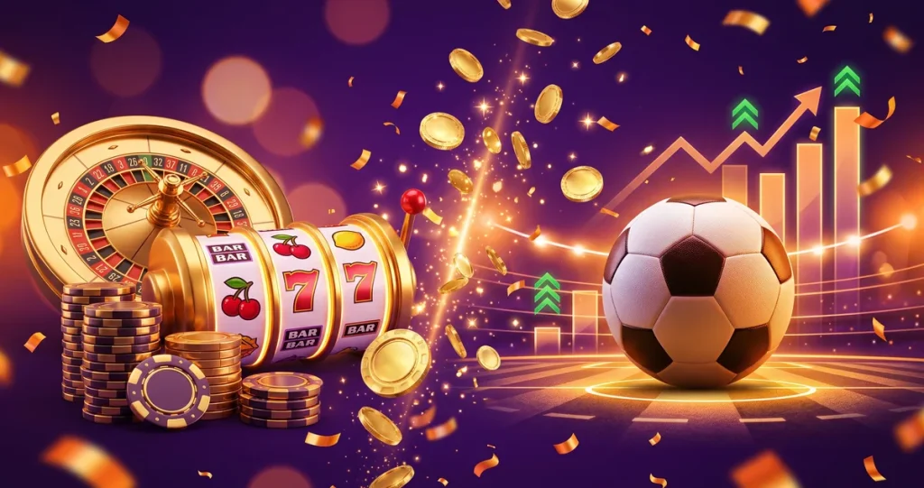 Milyar.com bahis sitesi görseli: casino ve spor bahisleri temalı rulet, slot ve futbol